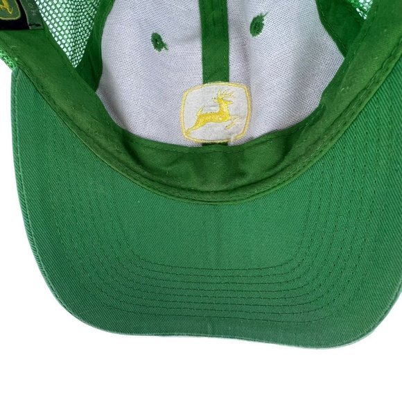 Vintage John Deere Trucker Hat Green Mesh Yellow Patch Snapback MPC Promotions - Picture 6 of 7